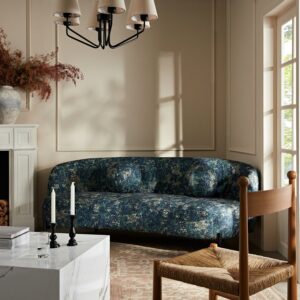 Amboise 3-Seater Curved Sofa with Ball Cushions, Julien Linen Blend